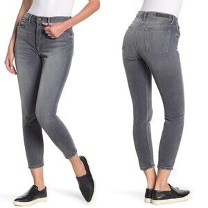 GRLFRND Karolina Grey High Waisted Straight Jeans